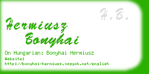 hermiusz bonyhai business card